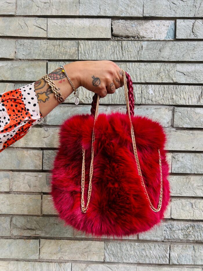 Borsa fluffy red